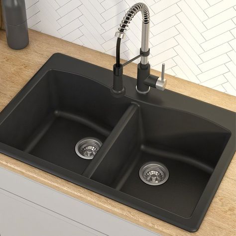 Dapur Moden, Kitchen Sink Remodel, Dapur Rustic, Best Kitchen Sinks, Double Kitchen Sink, Black Kitchen Sink, Drop In Kitchen Sink, Double Bowl Kitchen Sink, Power Clean