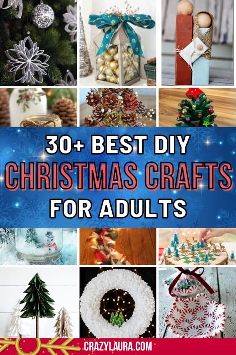 List of the Best DIY Christmas Crafts For Adults To Make #ChristmasCraftsForAdults #DIY #Arts #Crafts #Christmas Crafts For Adult Christmas Party, Winter Themed Crafts For Adults, Christmas Crafts For Teens To Make, Crafts For Adults Christmas, Winter Crafts For Adults, Crafts Adults, Holiday Centerpieces Diy, Christmas Ball Ornaments Diy, Diy Christmas Door Decorations