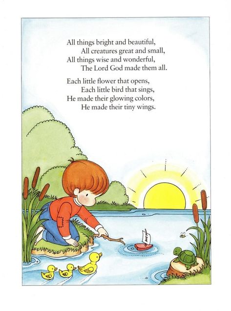 All Things Bright And Beautiful Poem, Rhyme Words, Nursery Rhymes Poems, Old Nursery Rhymes, Old Poetry, Nursery Rhymes Lyrics, All Things Bright And Beautiful, Joan Walsh, Childrens Poems