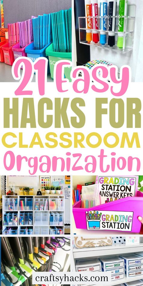 21 Classroom Organization Hacks Organizing My Classroom, Organization Ideas For The Classroom, Organization In The Classroom, Crate Organization Ideas Classroom, 1st Time Teacher Classroom, Classroom Copies Organization, Classroom Worksheet Organization, Classroomscreen Ideas, Teacher Organization Preschool