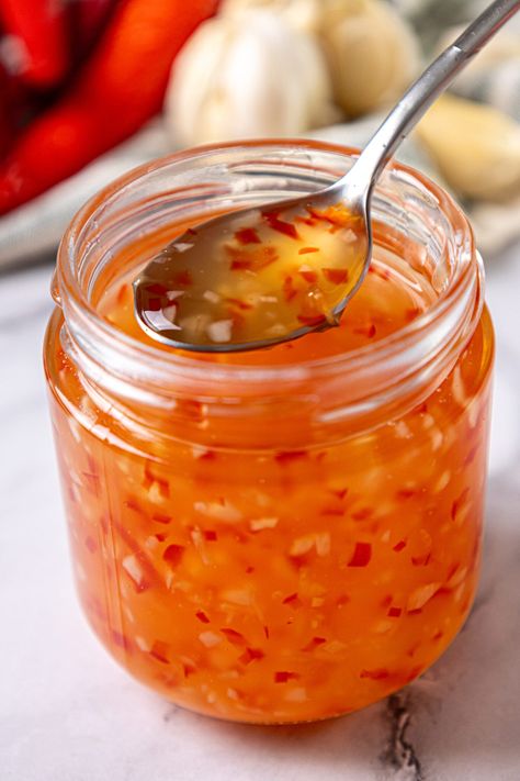 Sweet Chilli Sauce Recipe Chilli Sauce Recipe, Sweet Chilli Sauce Recipe, Homemade Sweet Chili Sauce, Teriyaki Chicken Rice Bowl, Sweet Chili Sauce Recipe, Cowboy Candy, Teriyaki Chicken And Rice, Shrimp Spring Rolls, Chili Sauce Recipe