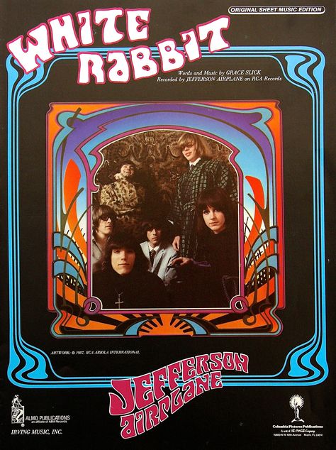 White Rabbit / Jefferson Airplane (1967) Jefferson Airplane White Rabbit, White Rabbit Jefferson Airplane, 70's Aesthetic, Monterey Pop Festival, Airplane Poster, All About Rabbits, Grace Slick, Jefferson Airplane, Folk Festival