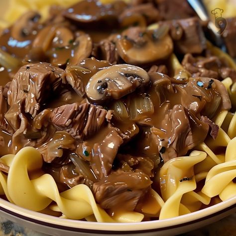 One way we have always done this is with Beef Tips & Noodles in the Crockpot. The greatest comfort food ever! This instantly becomes a fulfilling meal Beef Tips And Gravy Crockpot Egg Noodles, Beef Tips Noodles, Slow Cooker Beef Tips With Mushrooms, Instant Pot Beef Tips With Mushrooms, Slow Cooker Amish Beef And Noodles, Crockpot Beef Tips & Noodles, Crockpot Beef Tips, Beef Tips And Noodles, Sweet Potato Recipes Healthy