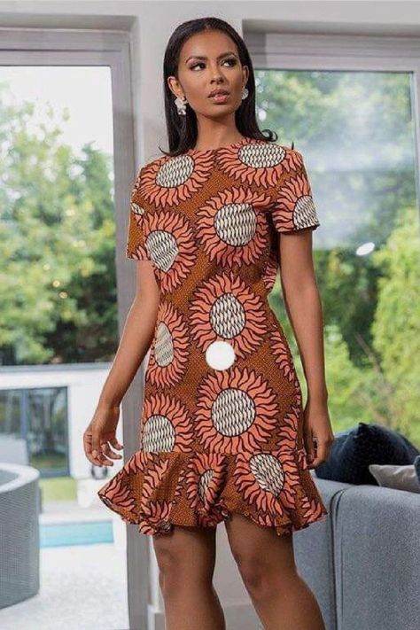 120 Ankara Short Gown Styles Designs 2020 | ThriveNaija Sample African Dress, Africa Print Dress Ankara Fashion, African Graduation Dress, Kitenge Styles, Short Ankara Gowns Style, Short Ankara Gown, Latest Ankara Short Gown, Short Ankara Dresses, Moda Afro