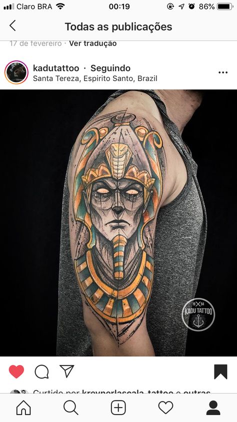 Osiris Tattoo Egyptian Mythology, Egyptian Sleeve, Anubis Tattoo, Cobra Art, Movie Horror, Egypt Tattoo, King Tattoos, Egyptian Tattoo, Leg Tattoo