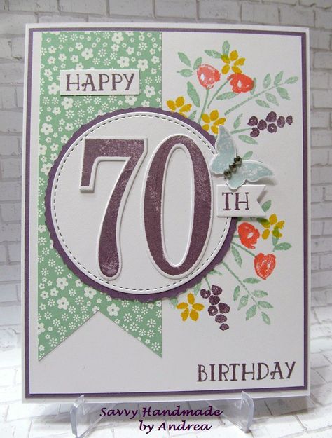 Card Ideas For Dad, Birthday Card Ideas For Dad, Happy 70th Birthday, Grandma Birthday Card, 90th Birthday Cards, Stampin Up Birthday Cards, 80th Birthday Cards, Birthday Card Ideas, 70th Birthday Card