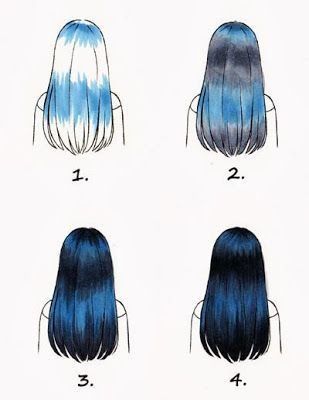 Shading hair with Copic marker--dark hair Markere Copic, Digital Media Art, Drawing Hair, 강아지 그림, Drawing Faces, Coloring Tutorial, Colouring Techniques, Digital Painting Tutorials, Hair Tutorials