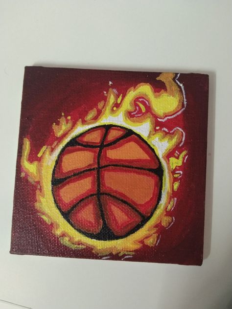 Painting Of Basketball, Basketball Aesthetic Drawing, Football Painting Canvases, Painting Ideas Basketball, Basketball Painting Ideas On Canvas, Basketball Painting Ideas, Basketball Canvas Painting, Basketball Gift Ideas, Basketball Canvas Art