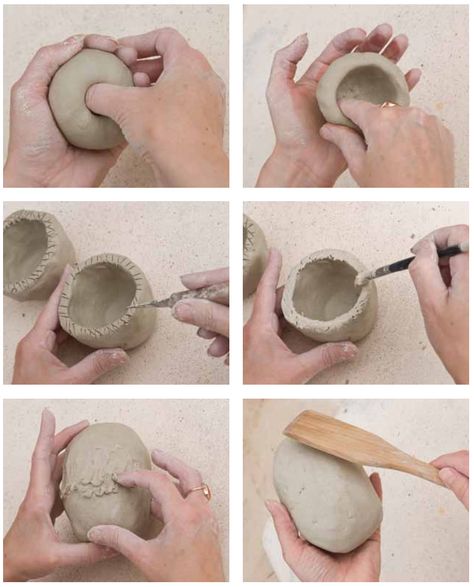 making a pinch pot and a hollow form - Sculpting and Handbuilding by Claire Loder Outdoors Tattoos, Tattoos Architecture, Pottery Pinch Pot, Ceramic Pinch Pots, Pottery Lessons, Hollow Form, Pinch Pot, Cerámica Ideas, Pottery Handbuilding