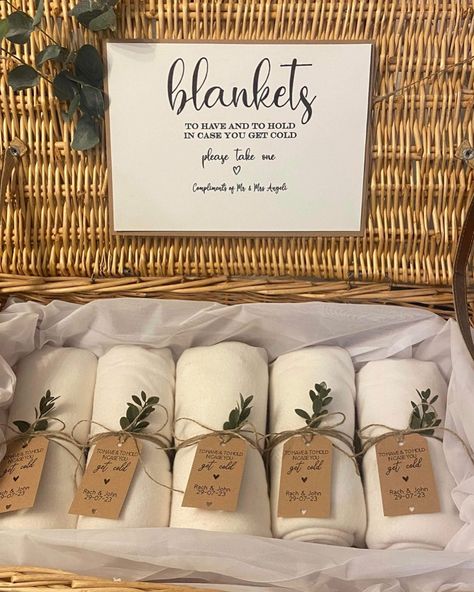 Top Tip For Your Autumn/Winter Wedding… Blankets!🩷 A super thoughtful idea. They will keep your guests warm and cosy, especially if you have an outdoor space you still want to utilise. #venuestyling #marqueewedding #marqueeweddings #backgardenwedding #letlovebloom #weddingstyle #weddingstyling #venuestylist #venuestylistuk #weddingdecor #weddingvenuedressing #weddinginspo #weddinginspiration #smallwedding #smallweddingideas #2024bride #2025bride #2026bride #bridetobe #weddingplanning #wedd... Wedding Guest Blankets, Wedding Blanket Basket, To Have And To Hold In Case It Gets Cold, Wedding Blankets For Guests, Blankets For Wedding Guests, Blanket Wedding Favors, Blanket For Wedding, Blankets Wedding, Cosy Wedding