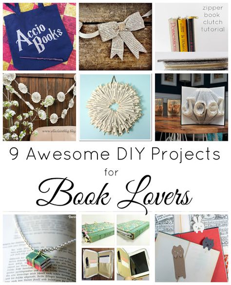 9 Awesome DIYs for Book Lovers/Delicious Reads Book Lover Crafts Diy, Book Theme Crafts, Diy Gift For Book Lovers, Diy For Book Lovers, Bookish Decor Diy, Bookish Gifts Diy, Bookish Crafts To Sell, Diy Bookish Crafts, Crafts For Book Lovers Diy