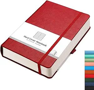 Amazon.com : AHGXG Lined Journal Notebook - 320 Numbered Pages A5 College Ruled Notebook Thick Journal for Writing, 100gsm Lined Paper, Leather Hardcover, for Women Men Work Office School, 5.75'' X 8.38''-Red : Office Products Men Work Office, Thick Journal, Red Journal, College Ruled Notebook, Red Office, Paper Leather, Moleskine Journal, Ruled Notebook, Lined Journal