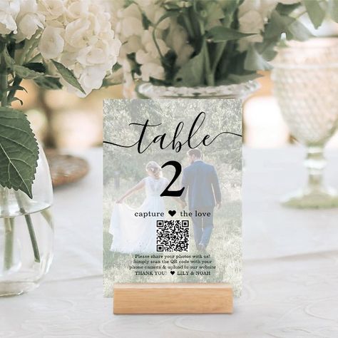 QR Code 2 Photo Any Text Capture the Love Wedding Table Number Table Numbers Photos, Wedding Table Placement, Unique Table Numbers, Photo Table Numbers, Table Placements, Our Love Story, Wedding Table Number Cards, Honeymoon Fund, Card Table Wedding