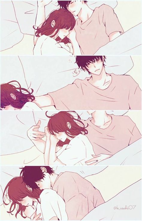 Anime Couples Sleeping, Boyfriend Scenarios, Couple Sleeping, Image Couple, Cute Couples Cuddling, Manga Couple, Romantic Anime Couples, Couple Stuff, Cute Couple Drawings