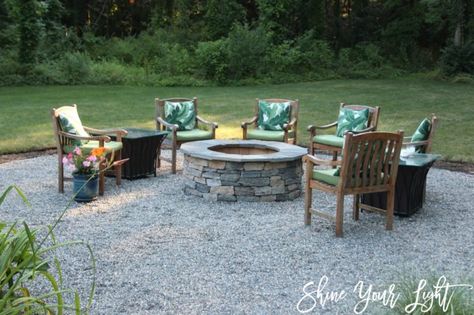 Installing A Pea Stone Patio - Shine Your Light Pea Stone Patio, Gravel Patio Diy, Pebble Patio, Pea Stone, Paver Fire Pit, Make A Fire Pit, Pea Gravel Patio, Fire Pit Materials, Gravel Patio