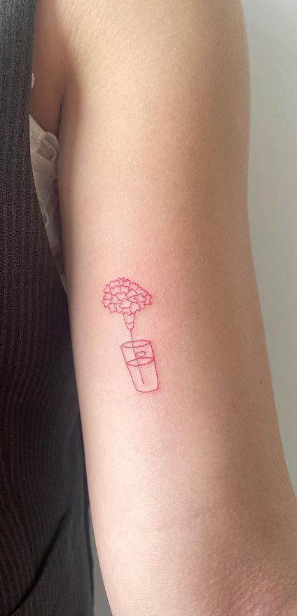 Carnation Flower Tattoo Color, Red Carnation Tattoo, Pink Carnation Tattoo, Carnations Tattoo, Carnation Tattoos, Spain Tattoo, Inner Ear Tattoo, Carnation Flower Tattoo, Carnation Tattoo