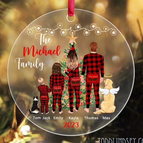 As your family grows, changes, and makes new memories together each year, the custom family ornaments | acrylic christmas ornament serves as a timeless memento. More than just a seasonal decoration, it allows you to celebrate your loved ones and the unbreakable bond you share. This gift makes perfect Personalized Christmas Ornaments, especially a Family Ornament for everyone can gather around the most wonderful occasion in the year.Displaying your Family Ornament year after year will transport you effortlessly back to all the joyful moments you've created - from holidays spent together to milestones big and small. It's a constant reminder of why family matters most and how your home is made warm and loving because of the people in it.Admiring your ornament with your children or grandchildr Acrylic Ornaments Diy Christmas, Family Christmas Ornaments Diy, Acrylic Circle Ornaments, Ornaments Acrylic, Personalized Christmas Ornaments Family, Diy Christmas Presents, Family Ornaments, Lake Decor, Christmas Graphics