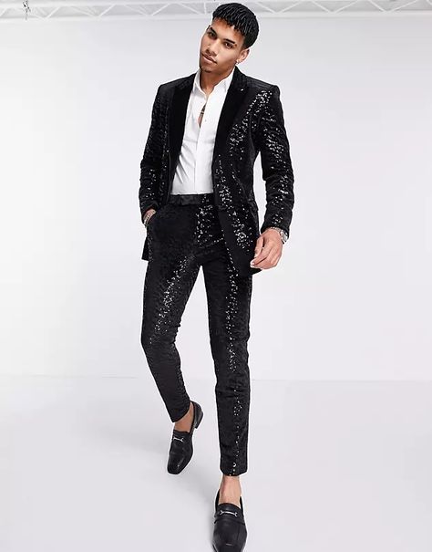 Glitter Suit, Sequin Suit, Party Outfit Men, Disco Glam, Glam Outfit, Party Suits, Tuxedo For Men, Tuxedo Jacket, Suit Pants