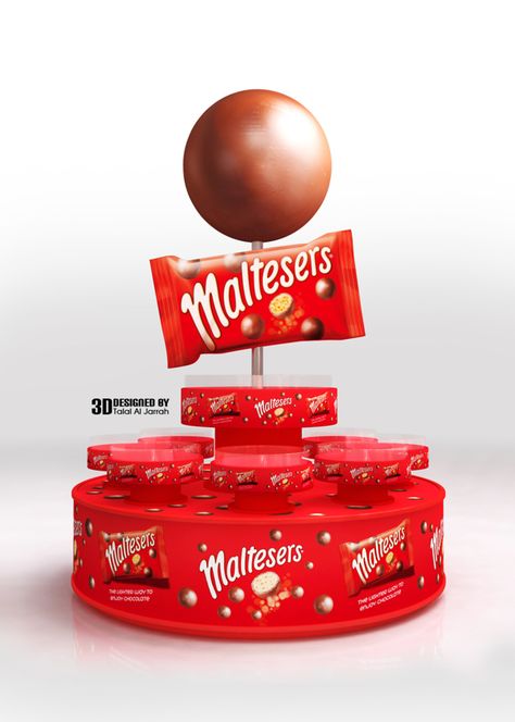 maltesers -  Display Stand by Talal Al Jarrah, via Behance Biscuits Packaging, Supermarket Display, Advertising Display, Floor Display, Craft Booth Displays, Pos Display, Healthy Food Delivery, Exhibition Booth Design, Pop Display