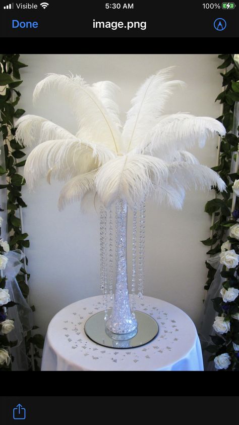 Diy Ostrich Feather, Diy Tall Vase, Masquerade Party Centerpieces, Tall Vase Centerpieces, Ostrich Feather Centerpieces, Mardi Gras Party Decorations, 25th Wedding Anniversary Party, Sweet 16 Centerpieces, Gatsby Party Decorations