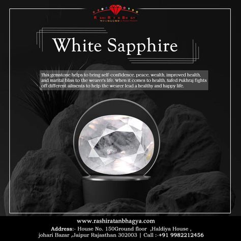 Buy White Sapphire Stone Online From https://buff.ly/3feMnv5 at Wholesale Price Now Avail No Cost EMI for All Products To know more about White Sapphire Gemstone Call: 9982212456 Whatsapp: https://wa.me/919982212456 White Sapphire Meaning, Sapphire Meaning, Sapphire Stone, Improve Health, Sapphire Gemstone, White Sapphire, Self Confidence, Happy Life, All Products