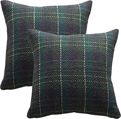 Green Plaid Pillows, Plaid Pillows, Tartan Cushions, Plaid Sofa, Knitted Cushion Covers, Farmhouse Throw Pillow, Plaid Pillow Covers, Knitted Cushions, Sofa Cushion Cover