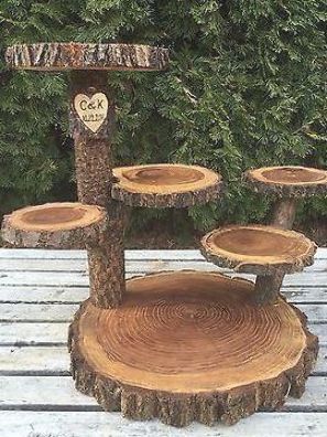 Cupcake Stand Wedding, How To Dress For A Wedding, Tree Slice, Cake And Cupcake Stand, Tree Stumps, Torte Cupcake, Cupcake Stands, Simple Elegant Wedding, Wedding Cakes Blue