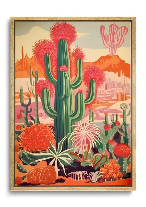 PRICES MAY VARY. Vintage Mexican Poster Wall Art: Discover the beauty of the desert with this KISSFOX Mexican Canvas Poster. This exquisite wall art features vibrant cactus and tropical plant prints in shades of green, pink, and orange. The vintage botanical floral painting brings a colorful southwestern rustic charm to any room. Crafted with canvas, this piece is not only visually appealing but also durable and long-lasting. Cactus Desert Tropical Plant Wall Decor: Perfect for adding a touch of Wall Indention Decor, Cactus Paintings, Plant Prints, Mexican Wall Art, Plant Wall Decor, Rustic Pictures, Cactus Desert, Southwestern Art, Cactus Decor