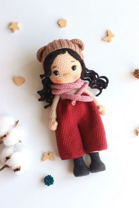 Cute Crochet Nora Doll Amigurumi Free Pattern – Free Amigurumi Kat Haken, Doll Amigurumi Free Pattern, Crochet Doll Tutorial, Crochet Dolls Free Patterns, Crochet Amigurumi Free Patterns, Crochet Amigurumi Free, Crochet Teddy, Creation Couture, Crochet Doll Pattern