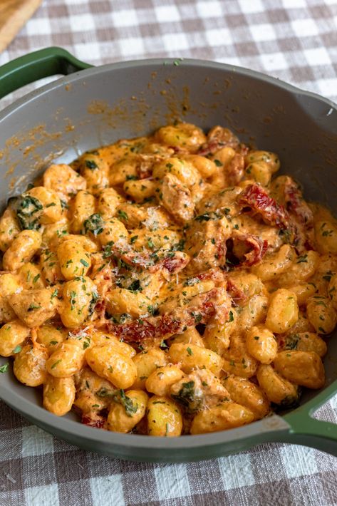 Cajun Chicken Gnocchi, Marry Me Gnocchi, Marry Me Chicken Gnocchi, Gnocci Meals With Chicken, Sweet Potato Gnocchi Meal, Spicy Gnocchi Recipes, Cheesy Gnocchi Recipes, Shrimp Gnocchi Recipes, Gnocci Meals Gnocchi Recipes