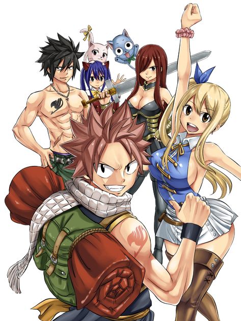 Fairy Tail Natsu And Lucy, Anime Fairy Tail, L Anime, Fairy Tail Characters, Fairy Tail Art, Hiro Mashima, Graphic Novel Art, Fairy Tail Manga, Erza Scarlet