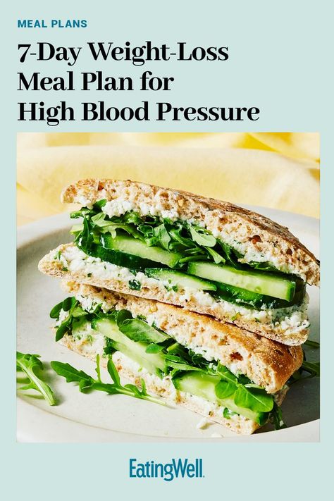 A healthy weight can help manage high blood pressure. Enjoy this delicious heart-healthy low sodium meal plan with a week of healthy meal prep ideas while achieving your weight loss goals. Look forward to recipes like Cucumber Sandwich with Cotija & Lime and Quick Chicken Fajitas for this week High Blood Pressure Recipes Dinner, Low Sodium Lunch Meal Prep, Low Sodium Snacks Blood Pressure, Meal Plan For High Blood Pressure, Low Sodium Sandwiches, Low Sodium Vegetarian Recipes, Heart Healthy Meal Prep, Heart Healthy Lunch Ideas, Low Sodium Meal Plan