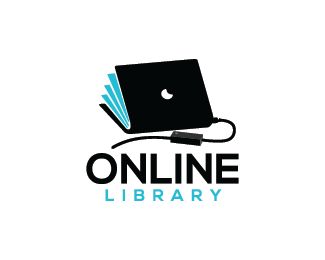 Online Library Logo design - Logo design of a book shaped like a laptop.  Price $299.00 Library Logo Design, Library Logo, Library App, Sketch Images, Reading Website, Laptop Price, Channel Logo, Study Related, Pencil Sketch Images