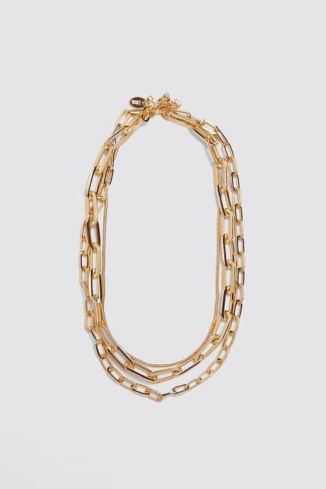 Zara Multi-Chain Necklace Lauren Johnson, Multi Chain Necklace, Metal Necklace, Chain Necklaces, Chain Jewelry, Metal Necklaces, Zara United States, Who What Wear, Metal Chain