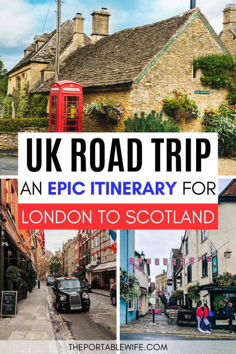 Plan a UK road trip itinerary from England to Scotland with this self drive UK holiday guide. Discover the best UK travel destinations on your British road trip, including London, Stonehenge, Bath, a Cotswolds driving tour, scenic Lake District drives, and more! Includes a UK road trip map and British travel tips. | England road trip | Scotland road trip | UK road trip ideas | UK holiday destinations | UK travel itinerary | UK travel wanderlust | UK travel places | Uk Holiday Destinations, London To Scotland, Uk Travel Itinerary, Road Trip Uk, Scotland Road Trip, Uk Holiday, Day Trips From London, United Kingdom Travel, Uk Holidays