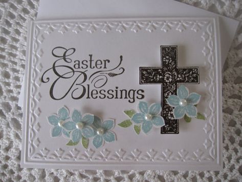 Easter Card Ideas, Easter Cards Religious, Stampin Up Easter Cards, Stampin Up Easter, Confirmation Cards, Easter Messages, Easter Cards Handmade, Baptism Cards, Happy Easter Card