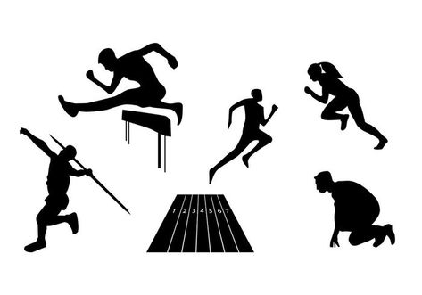 Olympic Icons, Track And Field Sports, Field Sport, Sports Clipart, Athletics Track, Track And Field Athlete, Sports Logo Design, Sports Figures, Track Field