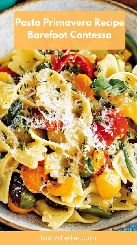 Pasta Primavera Recipe Barefoot Contessa – Tasty Shelter Pasta Primavera Recipes, One Pot Pasta Primavera, Chicken Pasta Primavera, Primavera Pasta, Chicken Primavera Pasta, Chicken Primavera, Primavera Recipe, Barefoot Contessa Recipes, Pasta Primavera Recipe