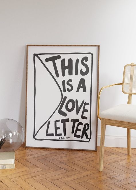 AthenesAtelier - Etsy UK Love Prints Art, Love Letter Wall Art, Aesthetic Art To Hang On Wall, Unique Art For Home, Statement Wall Art Living Room, Love Posters Aesthetic, Love Is All Around, Self Love Art Print, Bedroom Paintings Canvas Wall Art