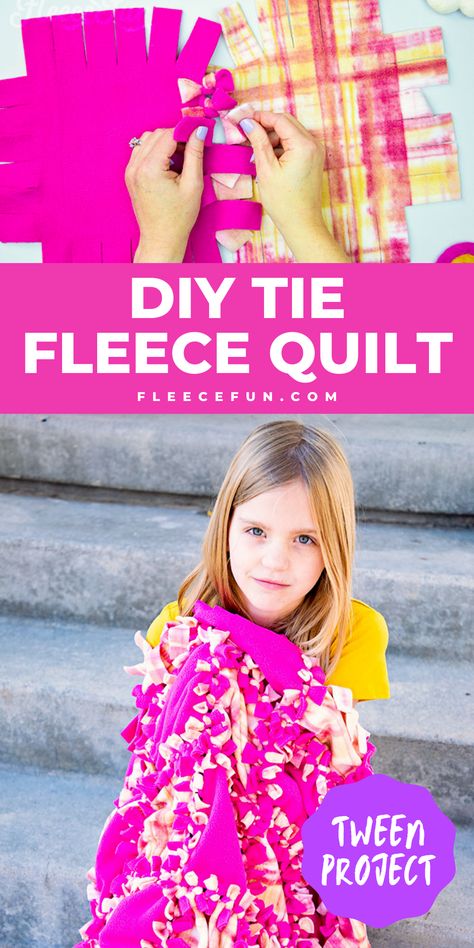 Learn How to Make a Tie Blanket (Patchwork Style) with this free step by step tutorial, template and SVG file! Make A Tie Blanket, Fleece Scraps, Fleece Sewing, How To Make A Tie, Fleece Hat Pattern, Fleece Sewing Projects, Blanket Patchwork, Fleece Projects, No Sew Blankets