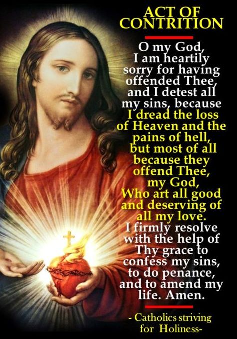 Act Of Contrition Prayer Catholic, Prayer For Salvation, Act Of Contrition Prayer, Catholic Confession, Sacrament Of Reconciliation, Act Of Contrition, Sacred Heart Devotion, Confession Prayer, Catholic Sacraments