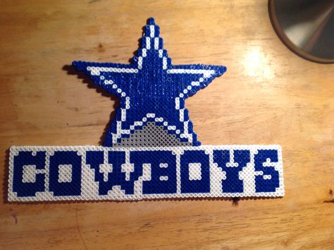 Perler bead Dallas Cowboys Star Perler Beads, Star Perler, Harry Potter Perler Beads, Melt Beads, Cowboys Star, Beads Perler, Cowboys Dallas, Dallas Cowboys Star, Sewing Christmas Gifts