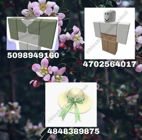 Bloxburg Spring Outfit Codes, Gardener Outfit, Aesthetic Bloxburg, Codes Bloxburg, Bloxburg Clothes, Fall Decal, Bloxburg Hacks, Bloxburg Outfits, Clothing Codes