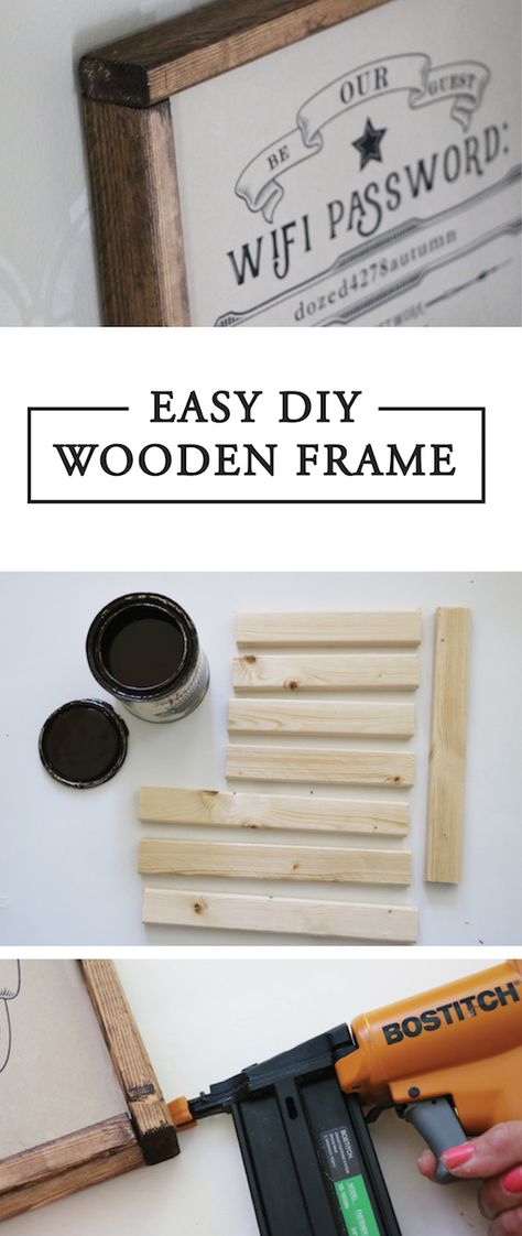 Diy Wooden Frame, Diy Wood Frame, Photo Crafts, Wifi Password Sign, Closet Organization Diy, Sign Making, Wifi Password, Diy Bricolage, Diy Simple