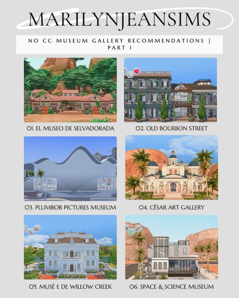 Sims 4 Museum, The Sims 4 Lots, Tumblr Page, Sims Building, Space Museum, Bourbon Street, Science Museum, Sims 4 Build, Sims 4 Houses