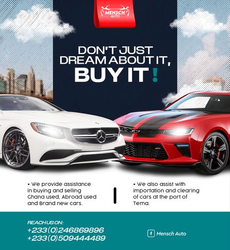 Advertising flyer Car For Sale Poster, Car Dealership Creative Ads, Car Rental Advertising, Car Dealership Social Media Posts, Car Dealership Ads, Car Dealership Design, Flyer Car, Work Graphic, Visual Advertising