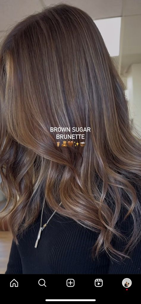 August Brunette Hair, Very Few Highlights Brown Hair, Fall Hair Brunette 2024, Chocolate Brown Hair Babylights, Cool Brown Balayage Hair, Balayage Dark Brown Hair Straight, Full Blonding On Dark Hair, Caramel Hilites On Dark Hair, Light Hair Color Ideas For Black Hair