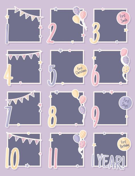 Free Vector | Free vector birthday collage frame collection in flat design Birthday Collage Frame, Baby Birthday Month, Baby Photo Collages, 1st Birthday Wishes, Baby Collage, Edit Photo Frame, Collage Photo Frame Design, Pencil Png, Moms Photography