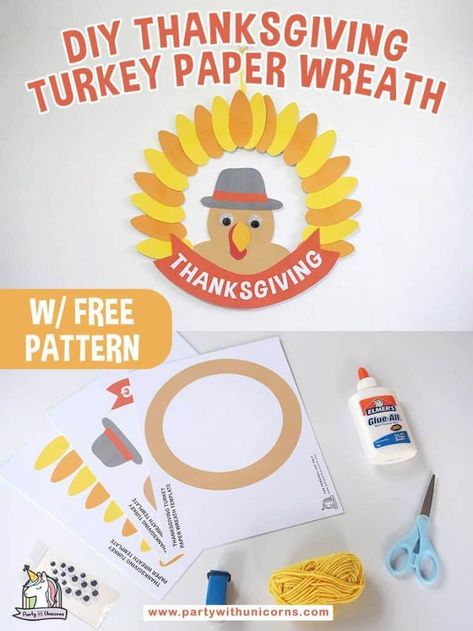 This DIY Thanksgiving Turkey Wreath is an easy Thanksgiving crafts for kids. Download the free template and follow the step by step instructions to put this wreath together in no time. Perfect for an afternoon craft or to add to the Thanksgiving house decor. #thanksgiving #thanksgivingcraftforkids #thanksgivingcraft #craftsforkids #eastcraftsforkids Wreath Crafts For Kids, Diy Thanksgiving Wreath, Afternoon Crafts, Turkey Wreath, Easy Thanksgiving Crafts, Thanksgiving Paper, Thanksgiving Craft, Turkey Crafts, Thanksgiving Wreath