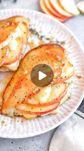 Air Fryer Stuffed Chicken Breast, Brie Stuffed Chicken, Kalefornia Kravings, Apple Brie, Easy Healthy Meals, Thyme Salt, Dried Thyme, Chicken Entrees, Maple Glaze